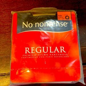No Nonsense Pantyhose NUDE Q Queen size Vintage Pantyhose Made in USA New